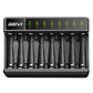 8 Slot Smart Battery Charger with LED Display for AA AAA NiMH Rechargeable Batteries