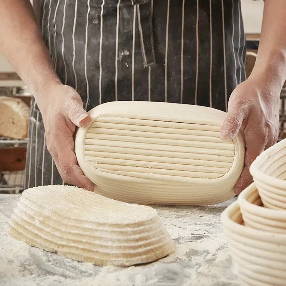 Oval Sourdough Banneton Bread Dough Proofing Basket with Liner