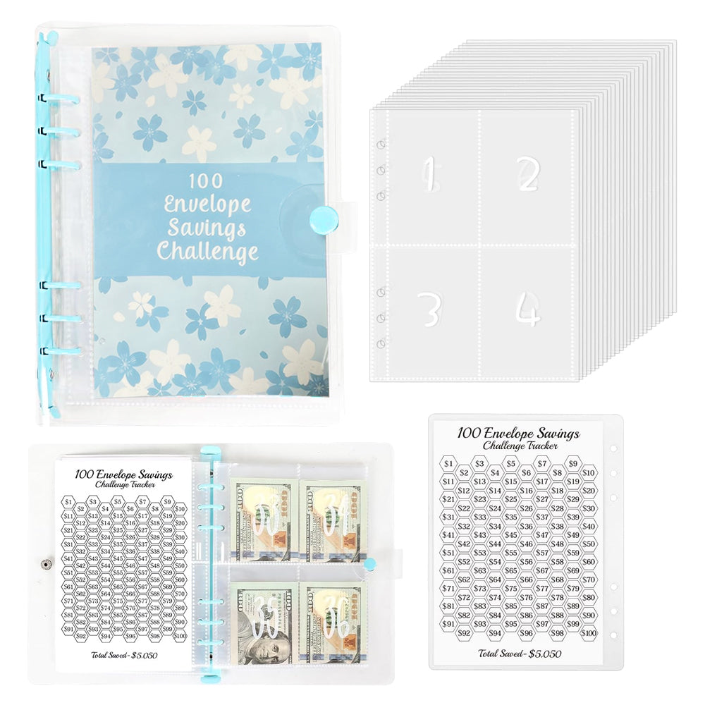 100 Envelopes Money Saving Challenge Binder Budget Planner Book