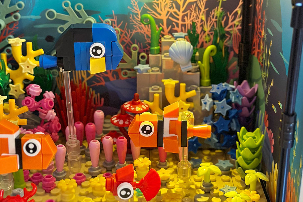 570pcs Lighting Aquarium Building Blocks Fish Tank Building Block Set
