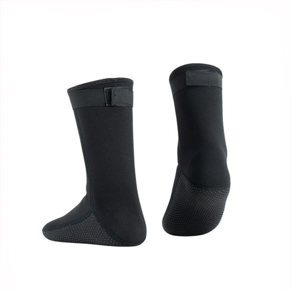 Pair of Unisex 3mm Neoprene Diving Socks Scuba Sailing Warm Black Long Socks