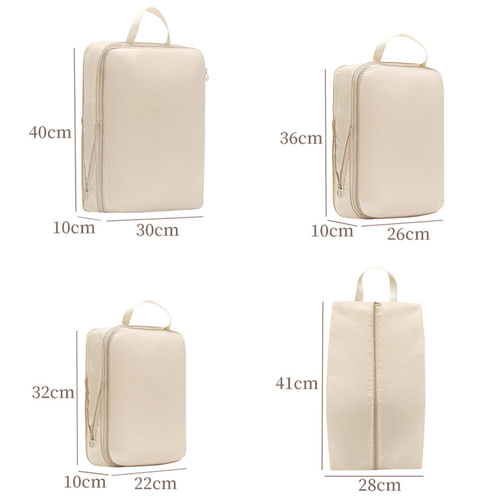 4Pcs Travel Luggage Compression Cubes Storage Bags