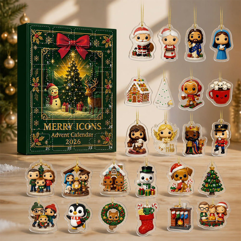 Christmas Advent Calendar 24 Day Countdown Set Xmas Tree Decor Gift