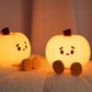 2Pcs 9.5x9.5x8.4cm Cute Pumpkin Silicone Night Light Sensory Interactive Night Light