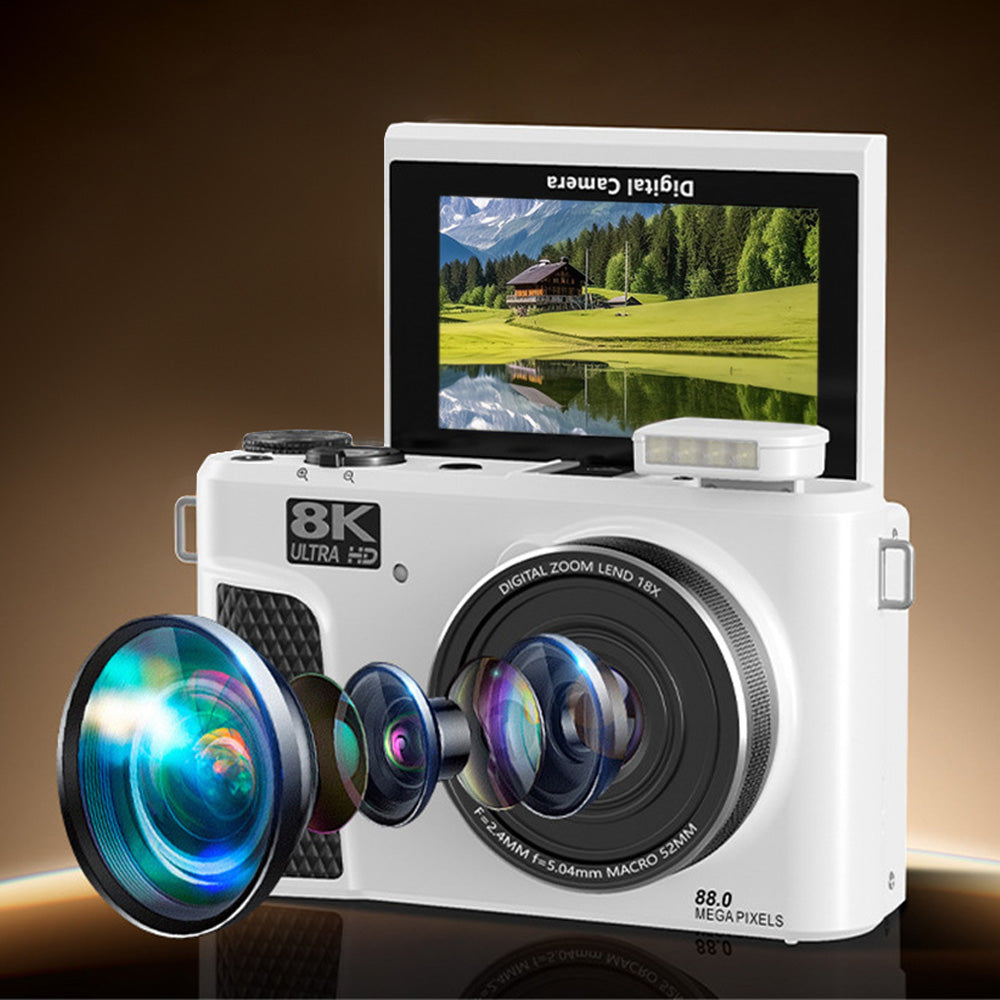 Digital Camera with Flip Screen WIFI Remote Control Vlogging Camera