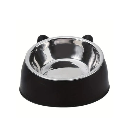 Slanted Stainless Steel Pet Feeder Bowl