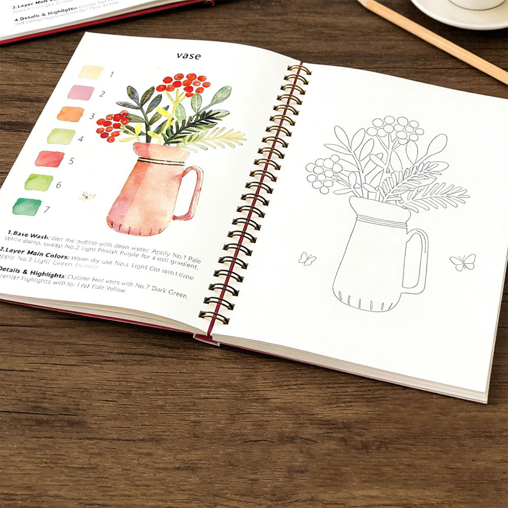 Watercolor Paper Workbook for Beginners Students and Adults