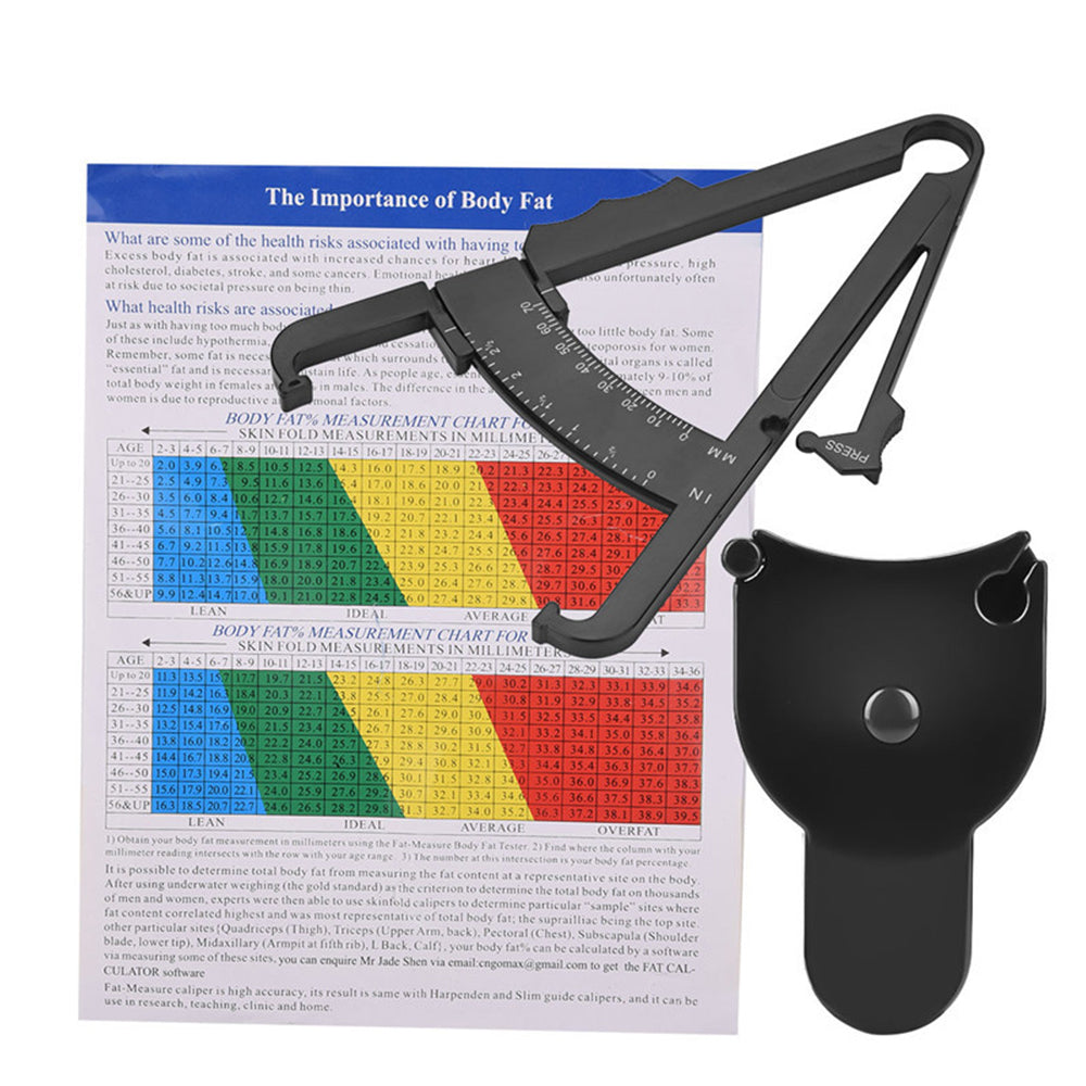 Skinfold Body Fat Calipers Measuring Tape Set BMI Fitness Weight Loss