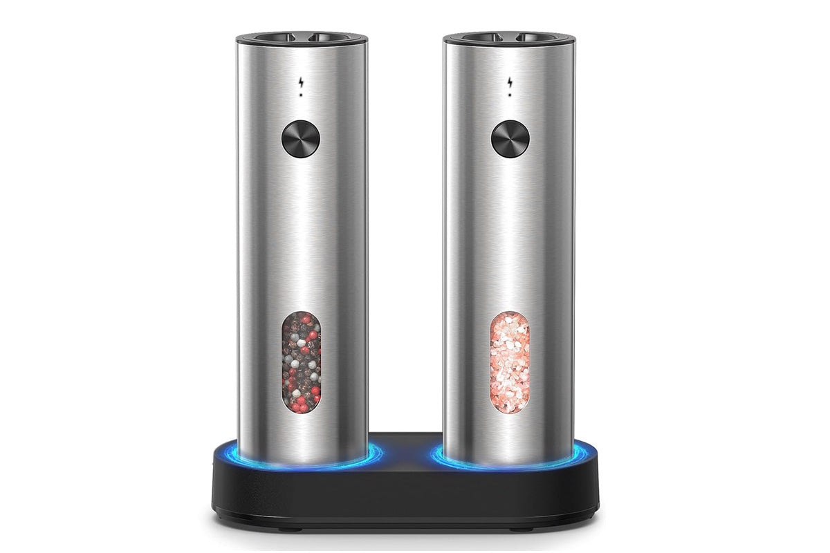 2Pcs Salt and Pepper Grinder Set Stainless Steel Salt and Pepper Shakers for Kitchen
