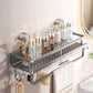 Aluminum Wall Rack Suction Cup Shower Caddy Bathroom Shelf Organiser Holder