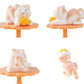6Pcs Cute Flocked Cat Figurines Cat Playing Yarn Balls Garden Decor Set