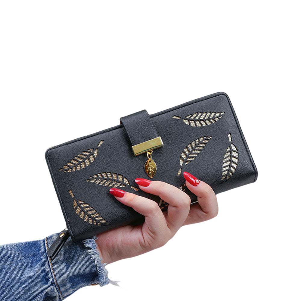 Long PU Travel Wallet Card Holder Phone Clutch Purse
