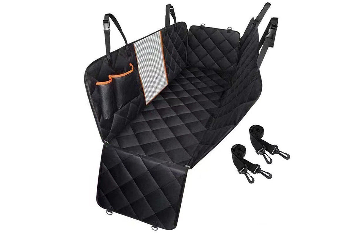 Water Resistant Dog Car Seat Cover Hammock Back Seat Protector with Mesh Window 2 Storage Pockets