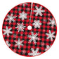 90/122CM Plaid Red-Black Christmas Tree Skirt with White Snowflake-Style 3