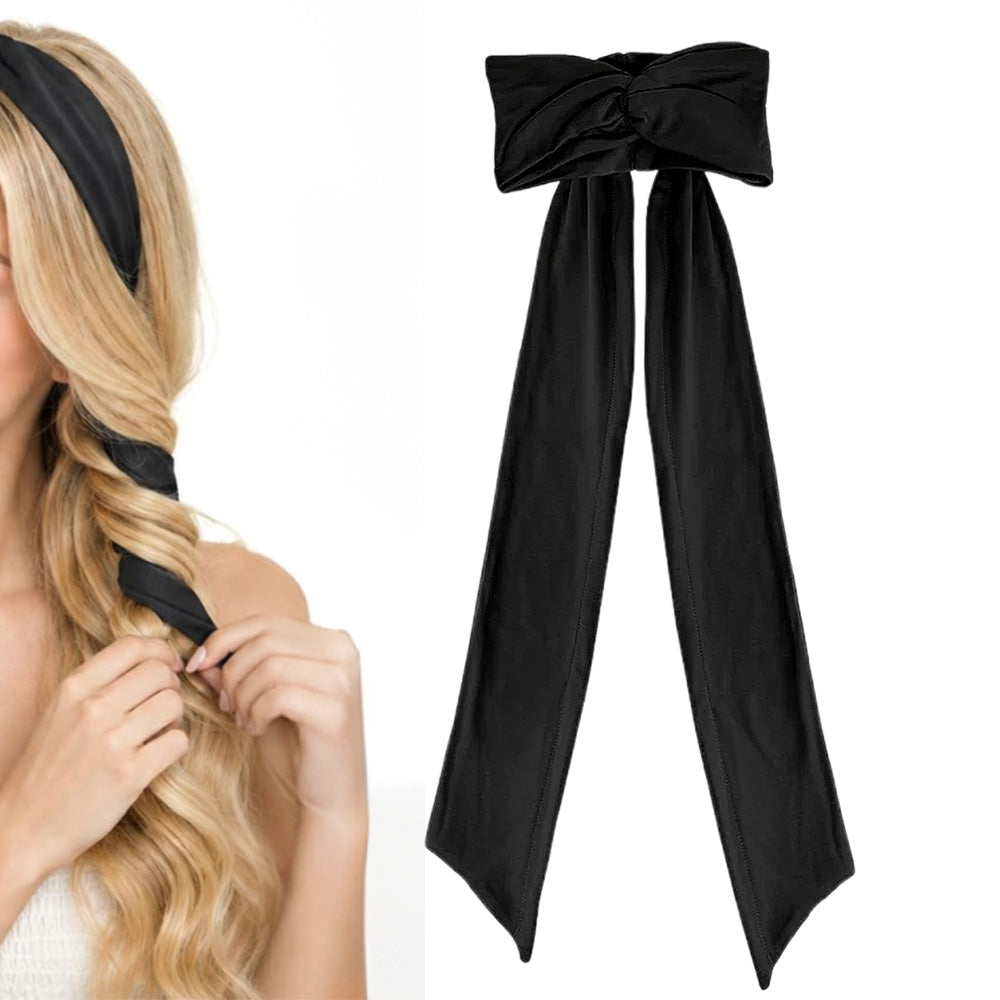Bow Shaped Heatless Curling Headband with Flexible Styling Wires