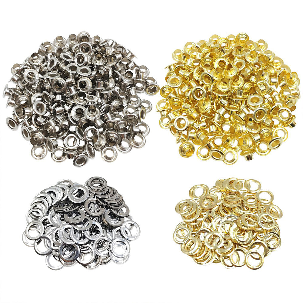 402 Pcs Eyelet Pliers Set Hand Press Punch Tool with 400 Metal Eyelets 6mm for Leather Craft