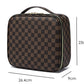 Checkered Makeup Bag Travel Cosmetic Bags Adjustable Partition Toiletry Organizer