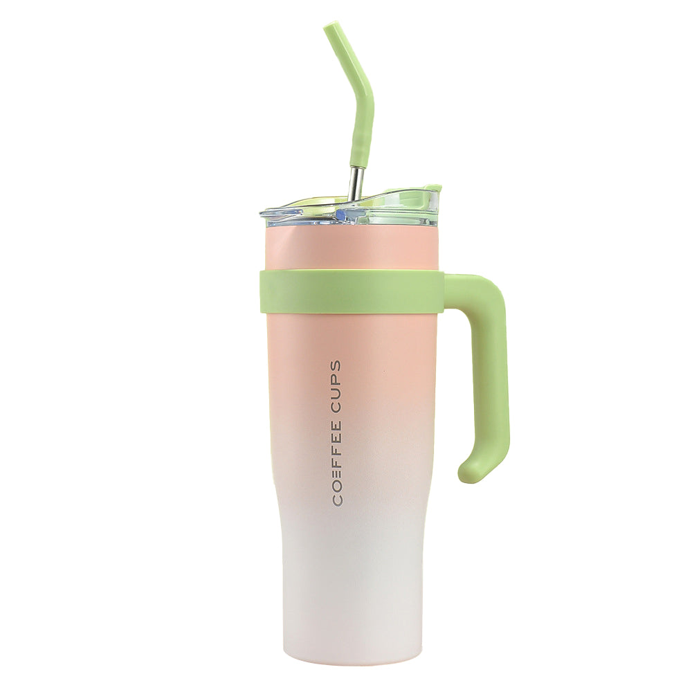 40oz Insulated Stainless Steel Tumbler with Handle and Straw