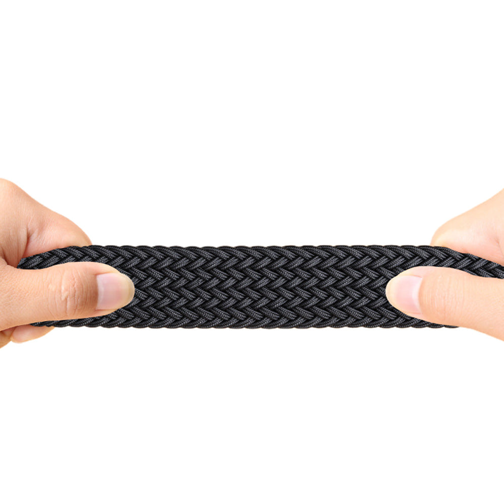 Elastic Braided Stretch Belt Adjustable Men Belt for Golf Pants Casual Shorts Jeans-Black