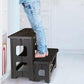 Folding 2 Step Stool Non Slip Portable Footstool Dual Heights Holds 300g
