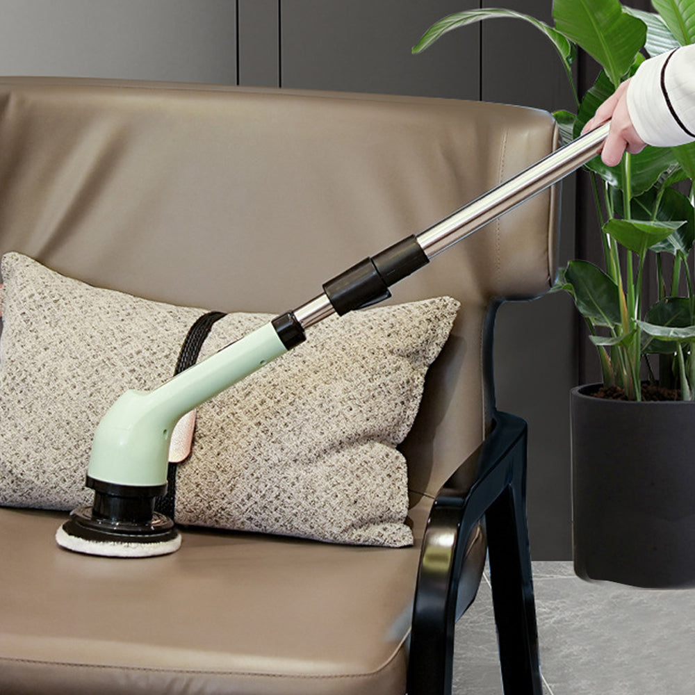 Electric Multifunctional Scrubber with 9 Replaceable Brush Heads and Adjustable Extension Handle