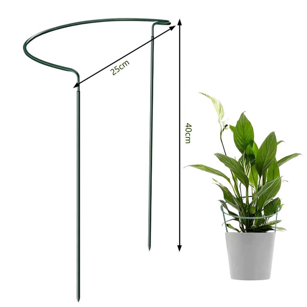 6PCS Plant Supports Stakes Half Round Garden Stakes Plant Support Green Plant Support Ring Border