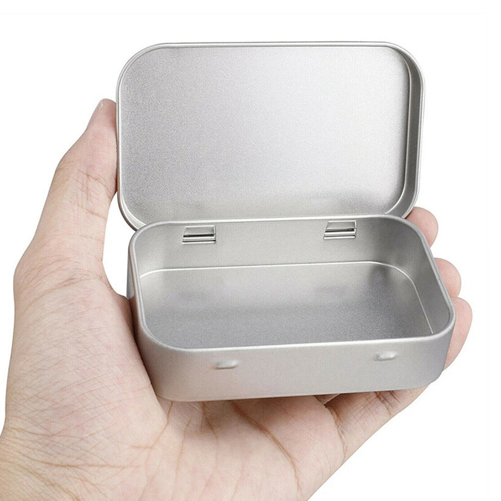 6 PCS Rectangular Small Tin Box with Hinged Lid Portable Storage Box for Candies Tea