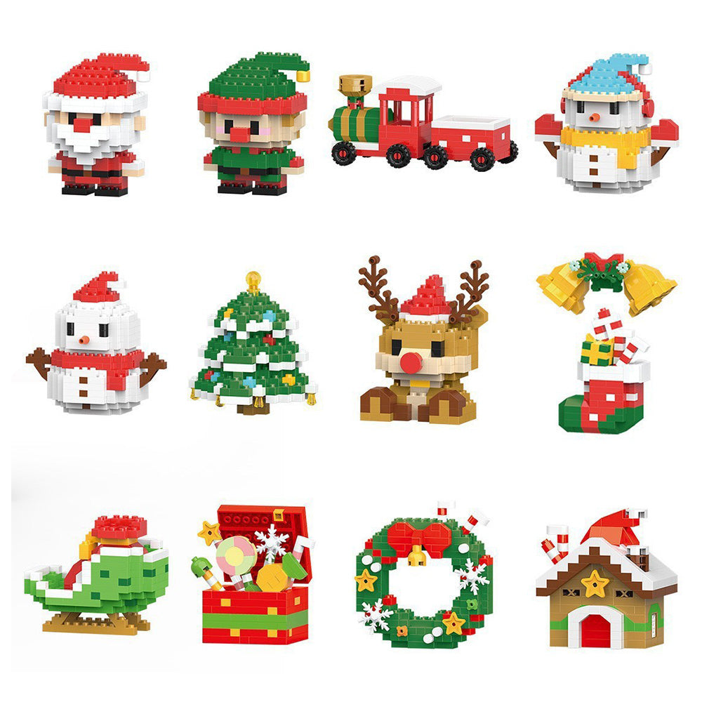 Christmas Building Blocks Set Xmas Building Figures DIY Stocking Stuffers