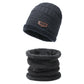 Beanie Hat with Scarf Set Warm Polyester for Men and Women Winter Outdoor Activities