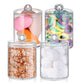 4 Pack Round Cotton Swab Holder with Lid Cleaning Floss Container