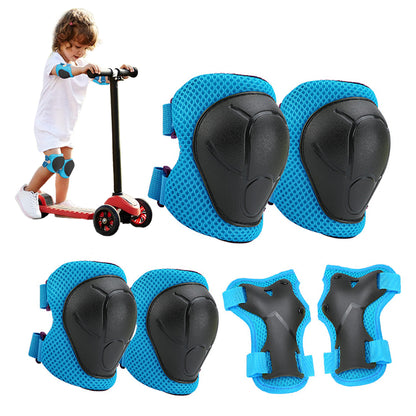 6 in 1 Kids Protective Gear Set Knee Pads Wrist Guards Elbow Pads