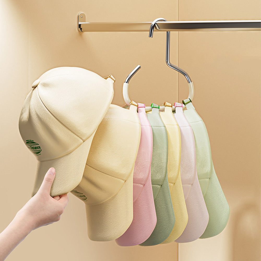 8 Pcs Iron Ring Hat Storage Hooks for Closet No-Drill Cap Scarf and Bag Hangers
