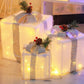 3PCS Christmas Lighted Gift Boxes With 8 Modes For Holiday Indoor Outdoor Decorations