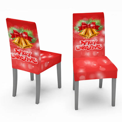 2Pcs Christmas Dining Chair Covers Stretch Removable Washable Dining Room Chair Protector Slipcover