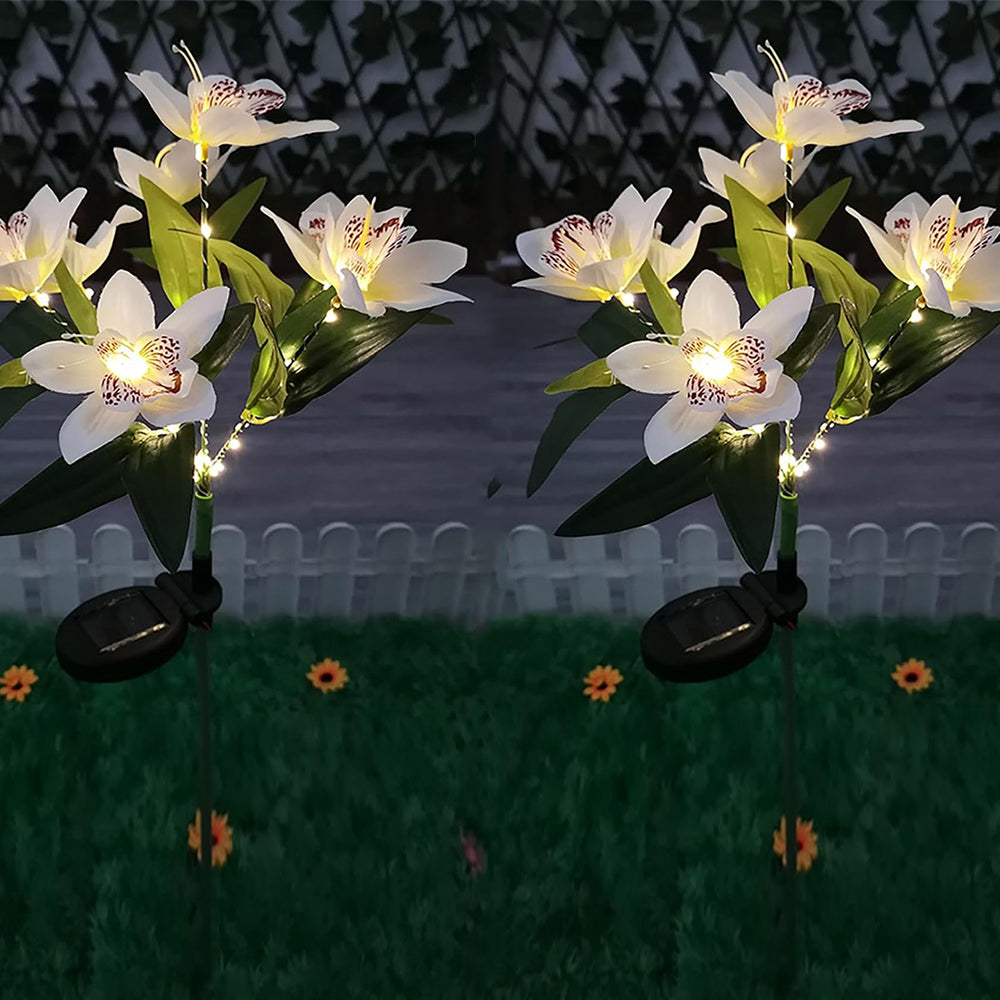 2Pcs 7 Head Solar Orchid Lamp