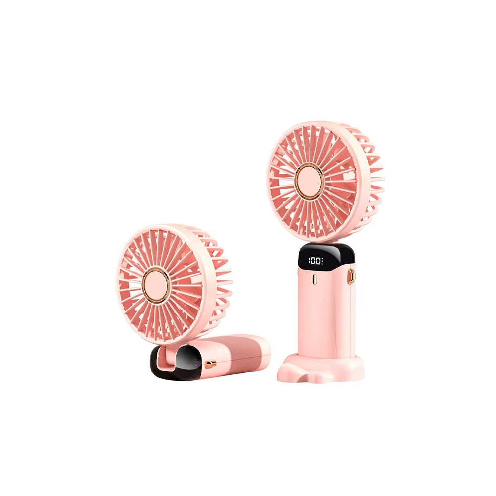 Portable Handheld Fan Folding Desk Fan Cooler USB Rechargeable with LED Display
