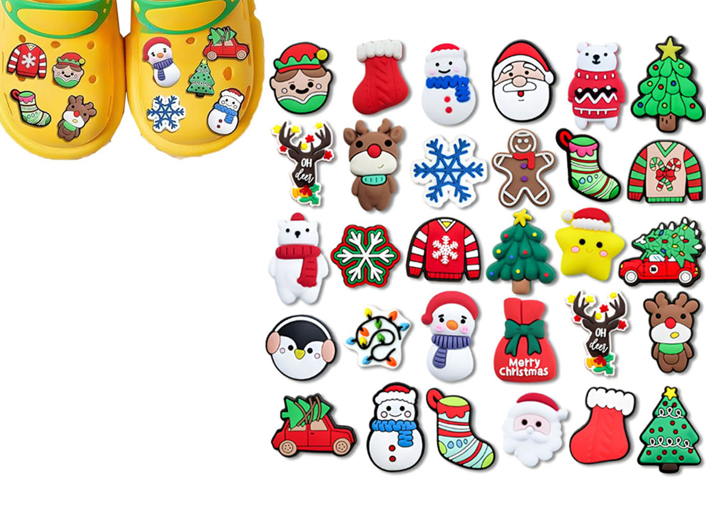 30Pcs Christmas Shoes Charms for Shoes Decorations