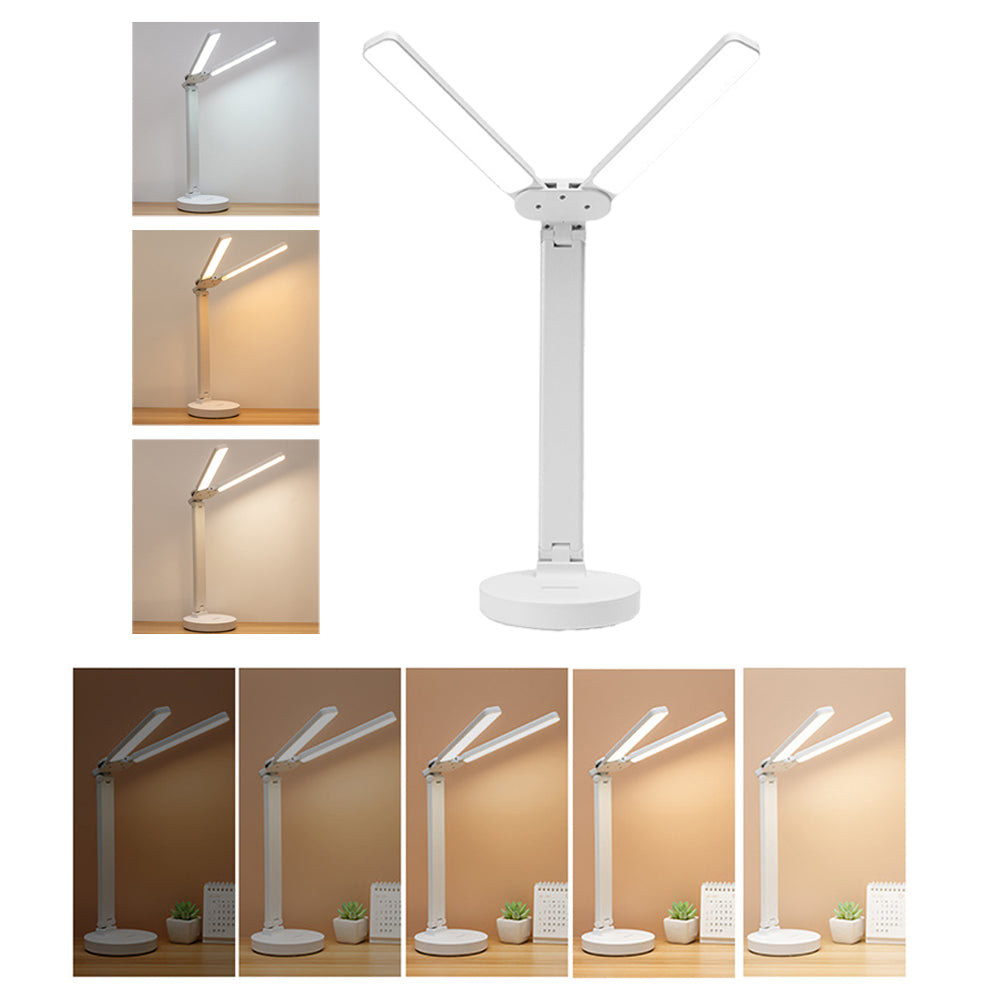 Double Head LED Foldable Touch Control Desk Light