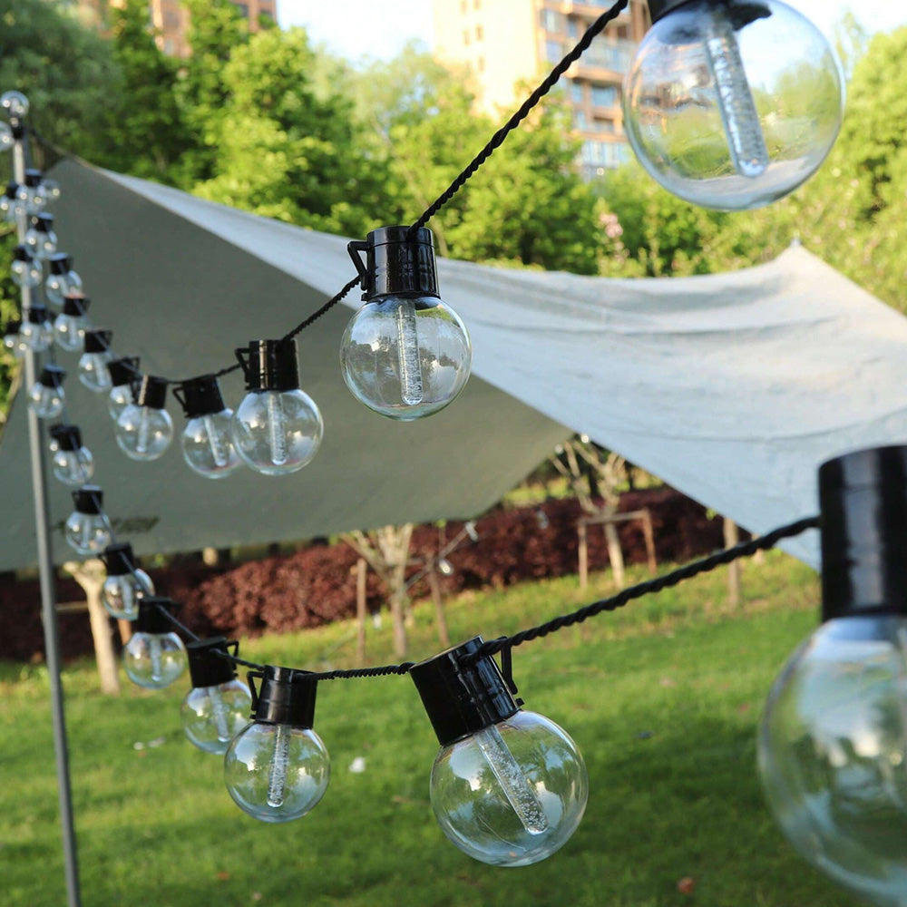 Solar Powered LED String Lights - 20 Bulb Waterproof Outdoor Decorative Lighting