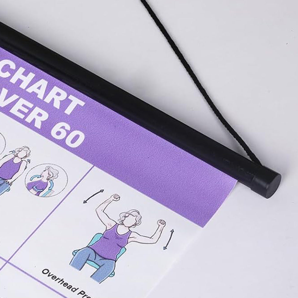 31 Pose Chair Yoga Wall Chart for Seniors Beginners Yoga Poses Chart for Home Office Yoga Studio