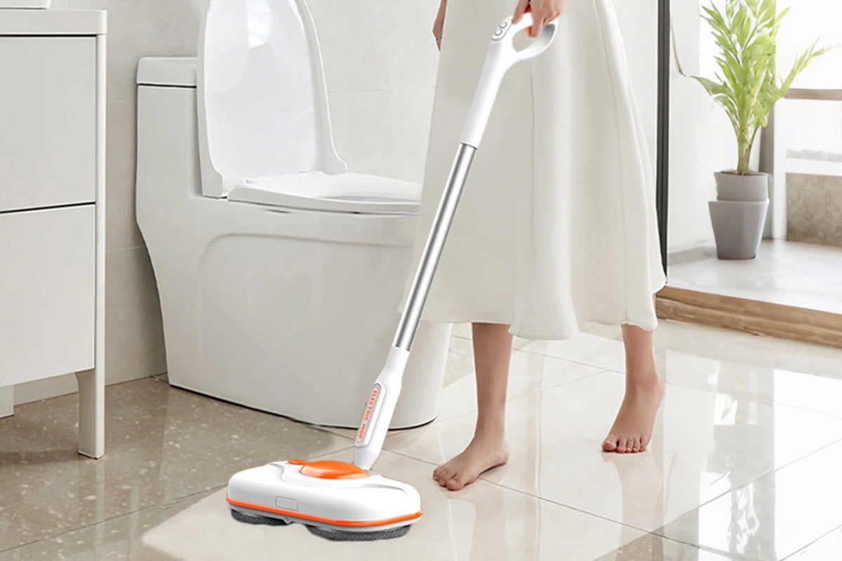 Cordless Electric Spin Mop with LED Light Water Sprayer and 750ML Large Water Tank