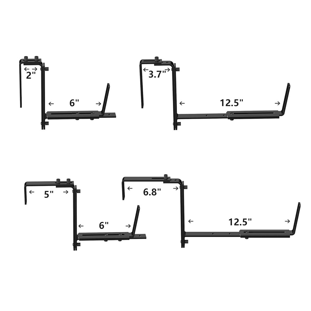 2Pcs Adjustable Planter Box Brackets for Railing Window Wall