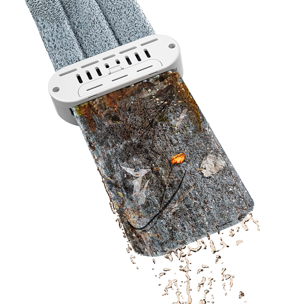 Self Wringing Microfiber Flat Floor Mop with Mite Removal Function and 5 Mop Pad