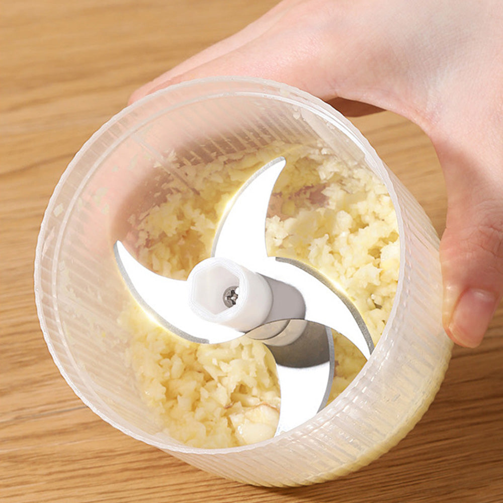 Cordless Electric Garlic Chopper Mini Meat Mincer USB Rechargeable 6 Blades Gadget