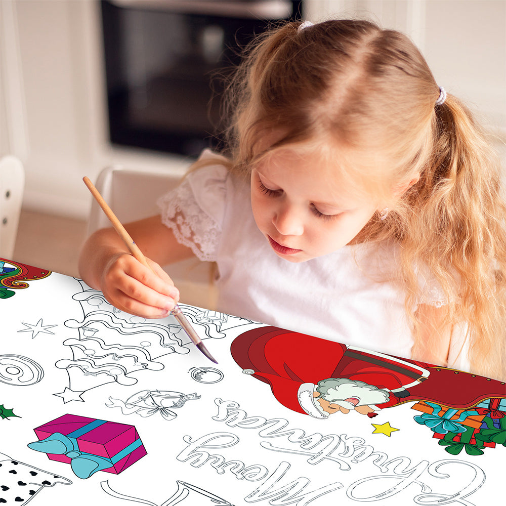 2Pcs 180x120CM Xmas Giant Coloring Poster Paper Coloring Tablecloth