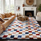 Soft Plush Shaggy Rug Checkered Thickened Non Slip Carpet for Living Room Bedroom