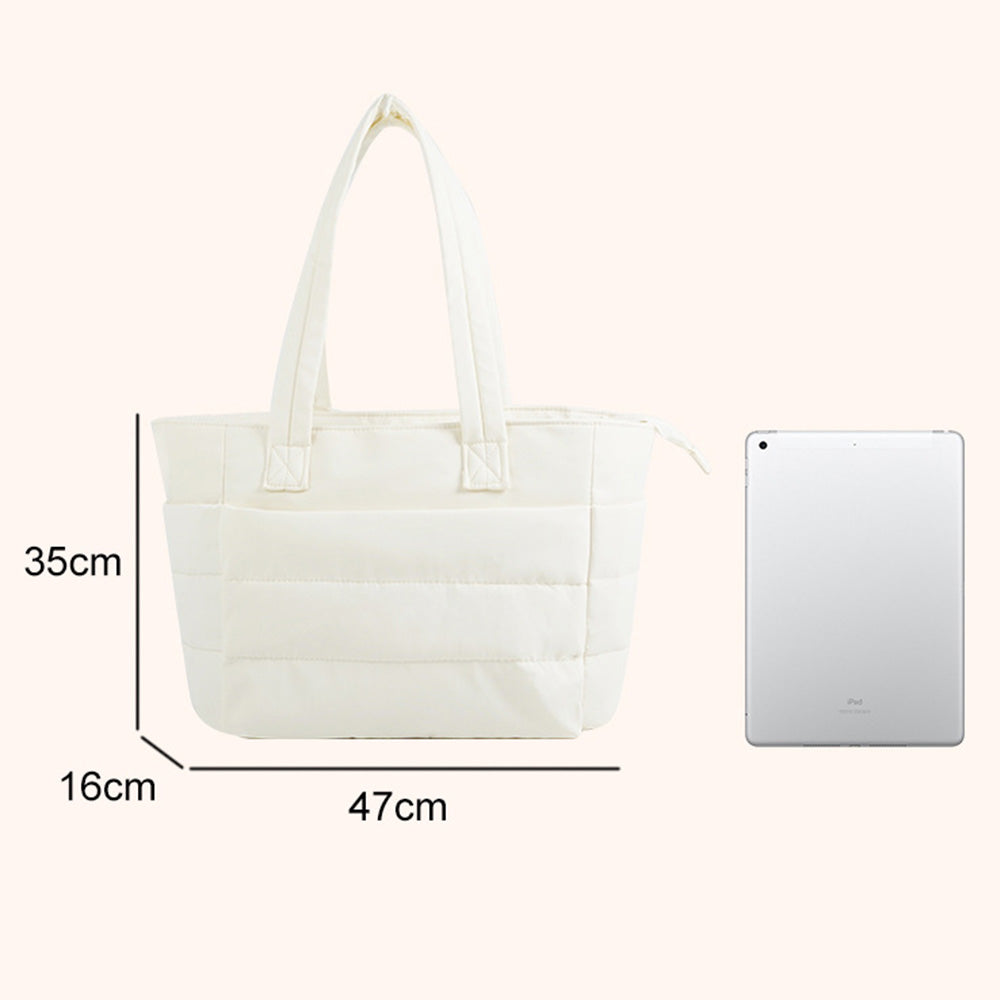 Puffer Tote Bag Quilted Puffy Handbag Lightweight Satchel Bag