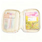 Quilted Book Cover Bag with Pen Loops Ribbon Bookmark Zipper