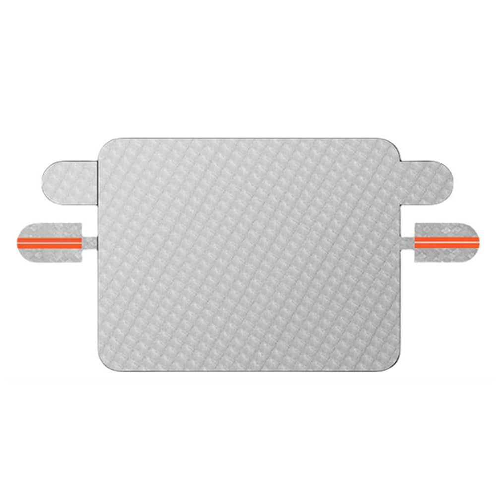 Car Windshield Snow Cover Protector with Reflection Strips-Double Layer Large Silver(with 5 strong adsorbable iron)