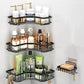 4Pcs Corner Shower Caddy with Soap Holder Carbon Steel Hold 18kg Shower Shelves